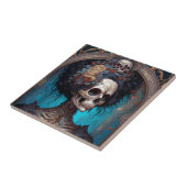 Carreau Goth Skeleton Skull Woman Gothique (Côté)