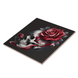 Carreau Gothic Skull Rose 