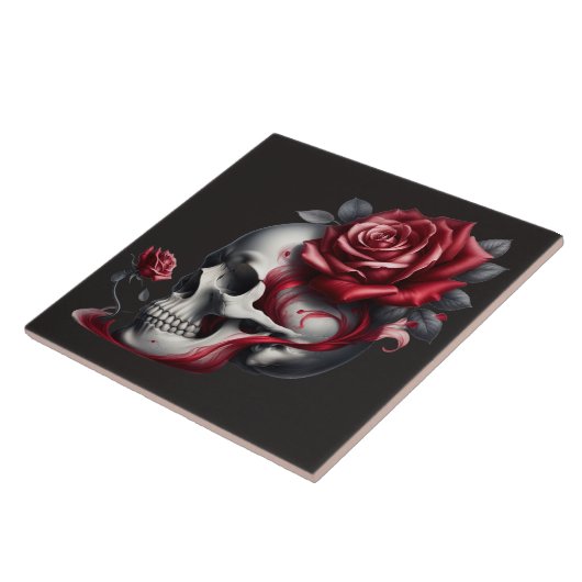 Carreau Gothic Skull Rose (Côté)