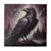 Carreau Gothique Corbeau Corneille Oiseau Peinture Black R (Devant)