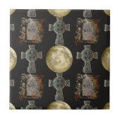 Carreau Gothique R.I.P. Headstone Celtic Cross Pleine lune (Devant)