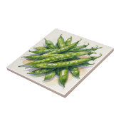 Carreau Gousses de pois à l'aquarelle (Côté)