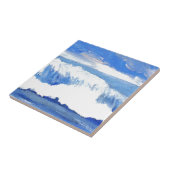 Carreau Goût de la mer - paysage marin bleu de ressacs (Côté)