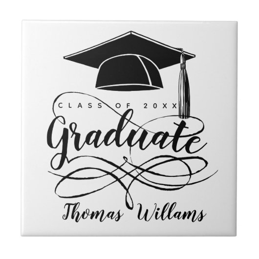 Carreau Graduate Ajouter nom et année (Devant)