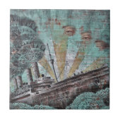 Carreau Graffiti bleu vintage (Devant)