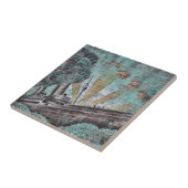 Carreau Graffiti bleu vintage (Côté)