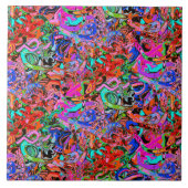 Carreau Graffiti coloré de rue (Devant)