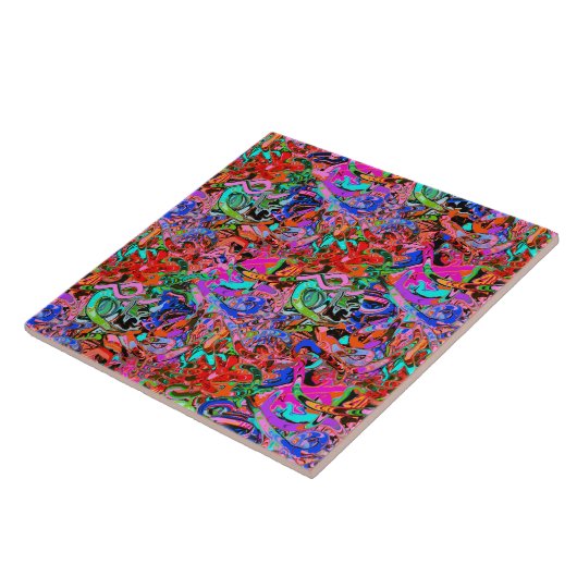 Carreau Graffiti coloré de rue (Côté)