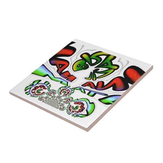 Carreau Graffiti coloré Hakuna Matata (Côté)