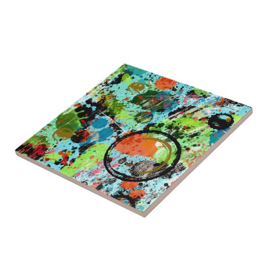 Carreau Graffiti de combat alimentaire Abstrait (Côté)