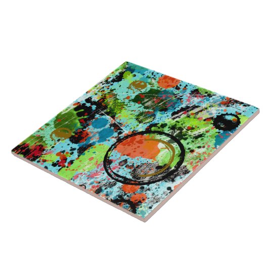 Carreau Graffiti de combat alimentaire Abstrait (Côté)