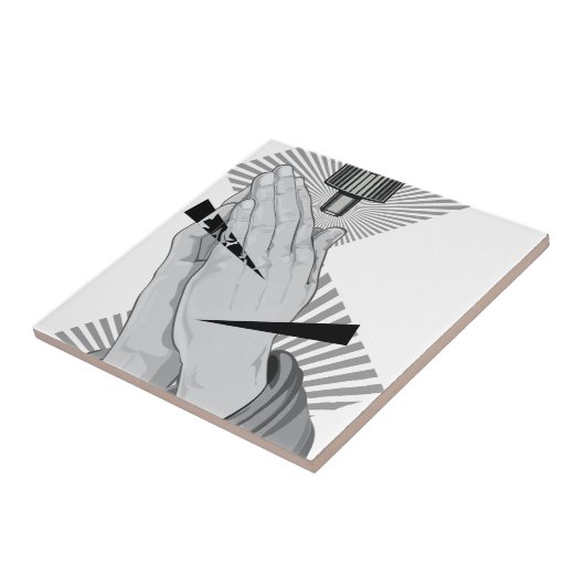 Carreau Graffiti de prière de mains (Côté)