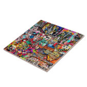 Carreau Graffiti mur art collage (Côté)