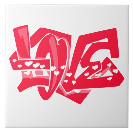 Carreau Graffiti Red Love (Devant)
