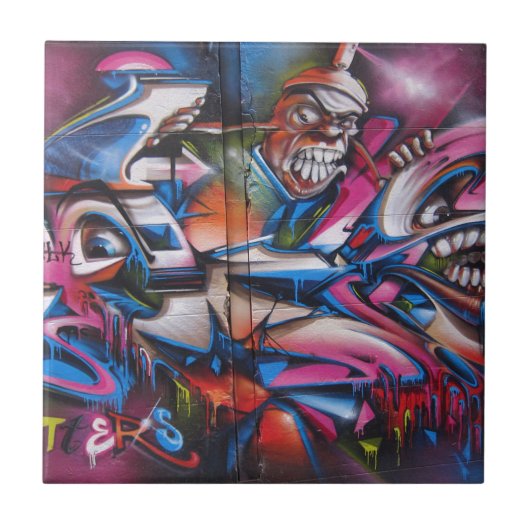 Carreau Graffiti urbain de Gangster (Devant)
