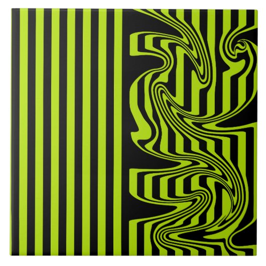 Carreau Graines et torrents - Lime vert et noir (Devant)