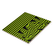 Carreau Graines et torrents - Lime vert et noir (Côté)