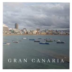 Carreau Gran Canaria Las Canteras bateaux vue céramique
