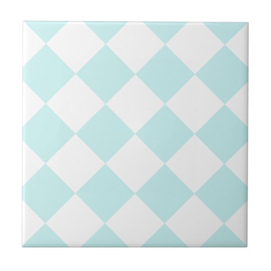 Carreau Grand Checkered de Diag - blanc et bleu-clair (Devant)