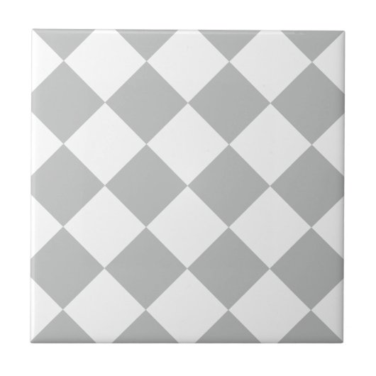 Carreau Grand Checkered de Diag - blanc et gris-clair (Devant)