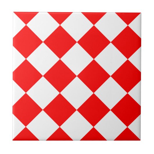 Carreau Grand Checkered de Diag - blanc et rouge (Devant)