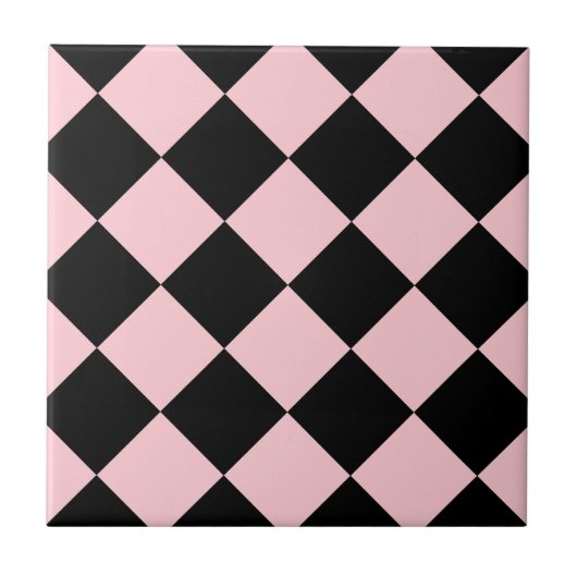 Carreau Grand Checkered de Diag - noir et rose (Devant)