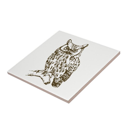 Carreau Grand Chouette à la corne blanche (Côté)