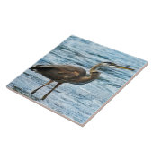 Carreau Grand Héron Bleu debout dans l'eau (Côté)