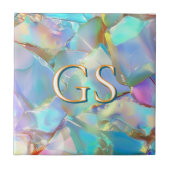 Carreau Grand monogramme ou nom sur Opal (Devant)