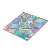 Carreau Grand monogramme ou nom sur Opal (Côté)