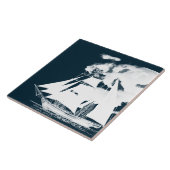 Carreau Grand navire et nuages Nautique (Côté)