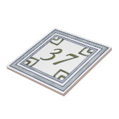 Carreau Grand numéro de maison gris et vert (Côté)