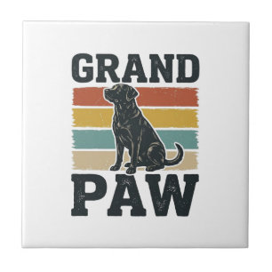 Carreau Grand Paw Vintage Chien Grand-père Conception de T