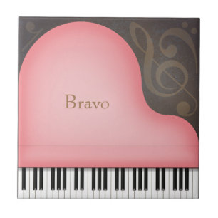 Carreau Grand Piano rose Personnalisé Musique romantique