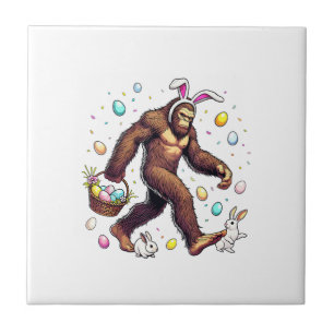 Carreau Grand pied de Pâques jour drôle Sasquatch mignon l