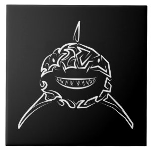 Carreau Grand requin blanc de la tribu noire et blanche