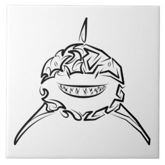 Carreau Grand requin blanc de la tribu noire et blanche