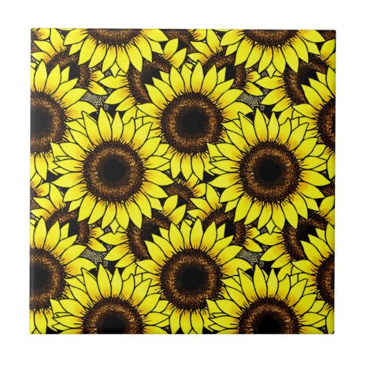 Carreau Grand Tournesol Jaune Doré (Devant)