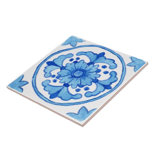 Carreau Grande céramique "Nubia" d'inspiration sicilienne (Côté)