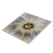 Carreau Grande Fleur d'ivoire, Abstrait Art Fractal Modern (Côté)