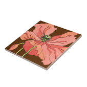 Carreau Grande Fleur rose avec Arrière - plan rouge profon (Côté)