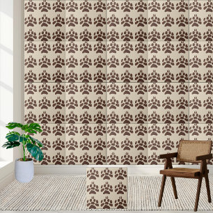 Carreau Grande tuile Empreinte de patte Brown