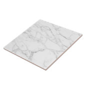 Carreau Grande tuile en marbre blanc avec lignes de marbel (Côté)