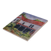 Carreau Grande vieille maison blanche abandonnée avec des  (Côté)