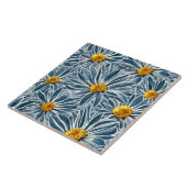 Carreau Grandes Fleurs bleues et jaunes Motif sans couture (Côté)