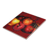 Carreau Grandmal's Bunches of Apples Tile-Red (Côté)