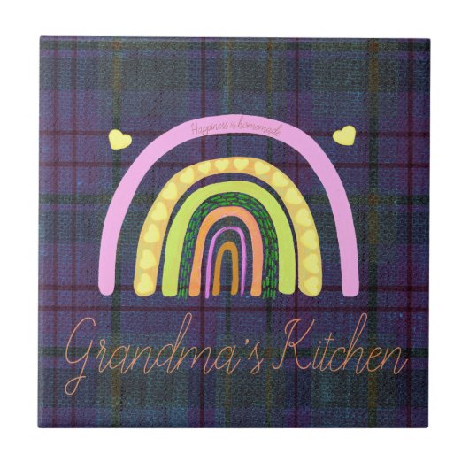 Carreau Grandma's Kitchen Rainbow 'Happiness is Homemade' (Devant)