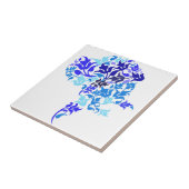 Carreau Grands Danois feuilles bleues (Côté)