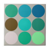 Carreau Grands points du milieu du siècle, turquoise et gr (Devant)