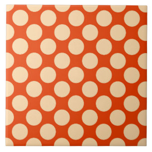 Carreau Grands points rétro - orange pâle et mandarine